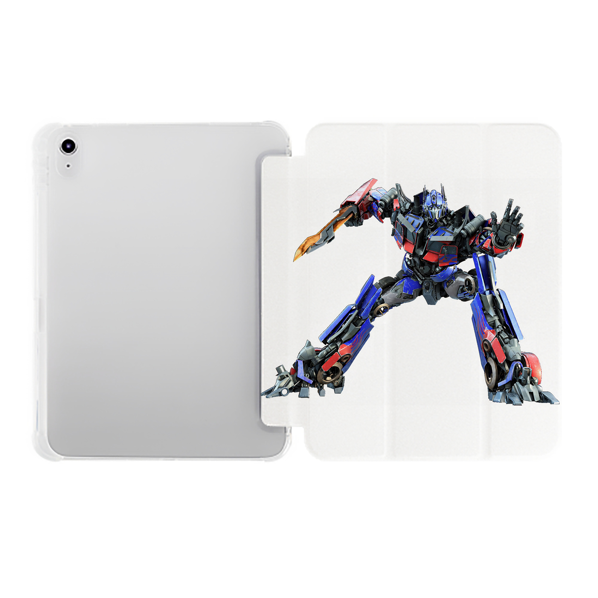 （画像用） Transformers トランスフォーマー IPad ケース ペン収納付き 三つ折りスタンド PUレザー×シリコン 対応機種9.5/10.5/10.9インチ